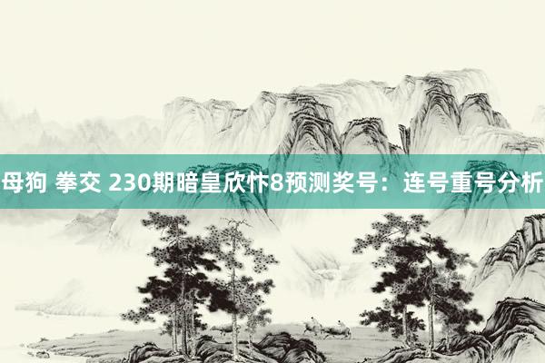 母狗 拳交 230期暗皇欣忭8预测奖号：连号重号分析